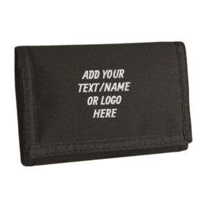 Personalised Ripper Wallet with your Text/Name or Logo, Customised/ Design Your Own Wallet or Purse. Ideal for Business Promotions or Gift